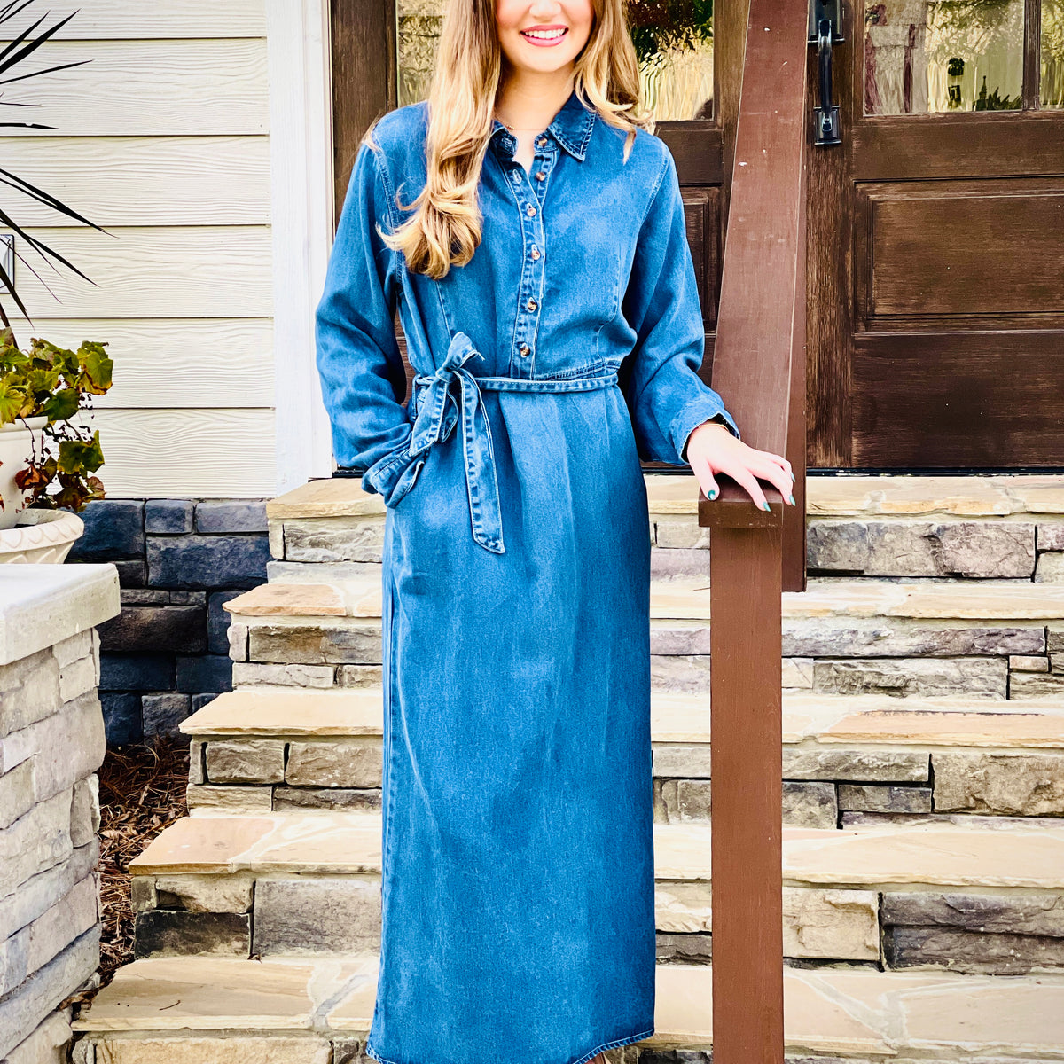 Tilly Denim Dress - Medium Denim