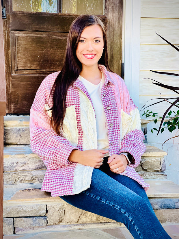 Houndstooth Sweater Shacket
