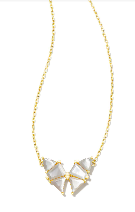 BLAIR BUTTERFLY PENDANT NECKLACE GOLD IVORY MOTHER OF PEARL