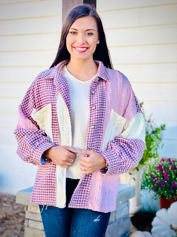 Houndstooth Sweater Shacket