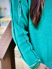 Raw Seam Chenille Sweater