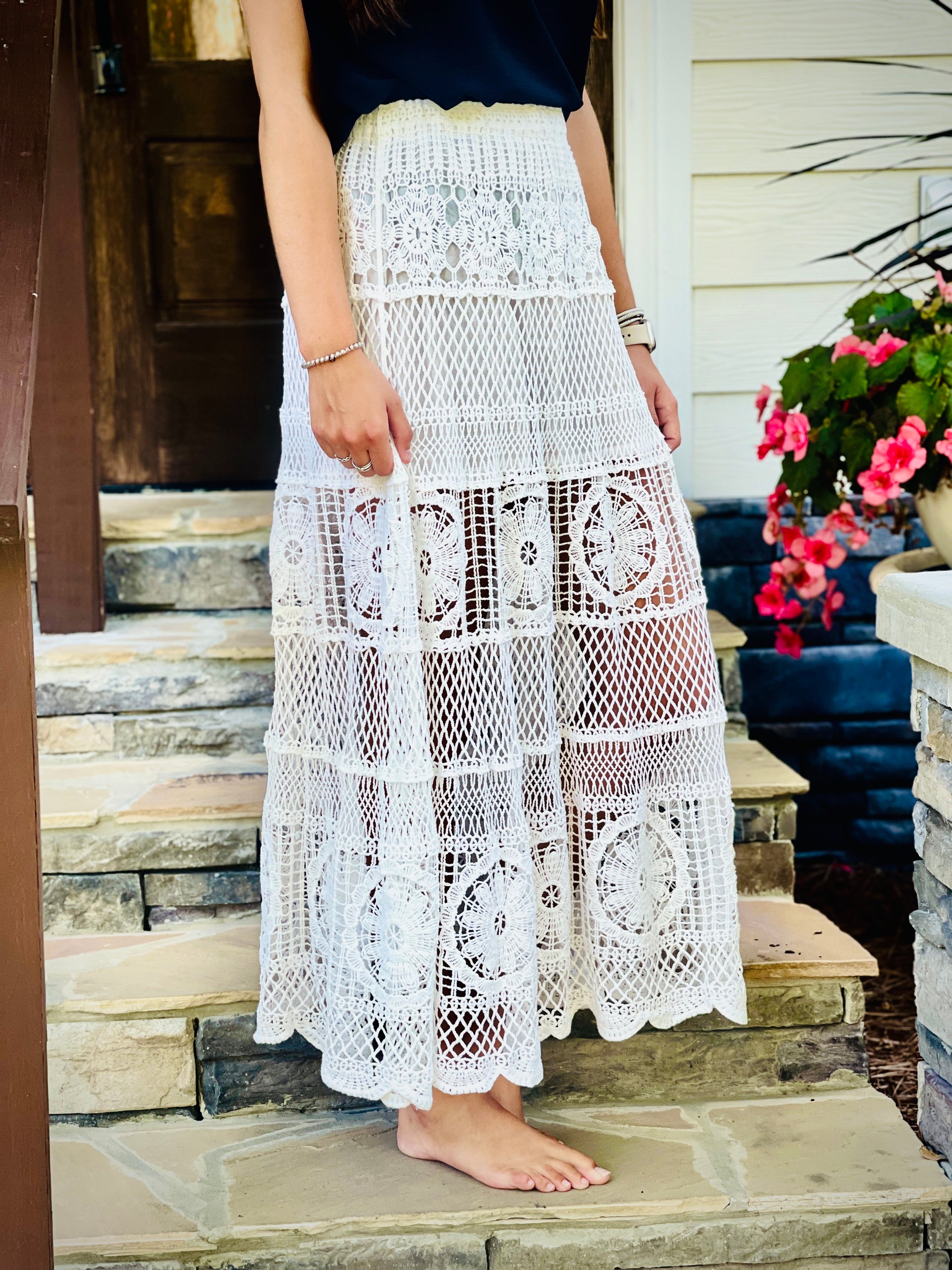 Classy in Crochet Skirt