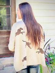 Cheetah Mock Neck Sweater