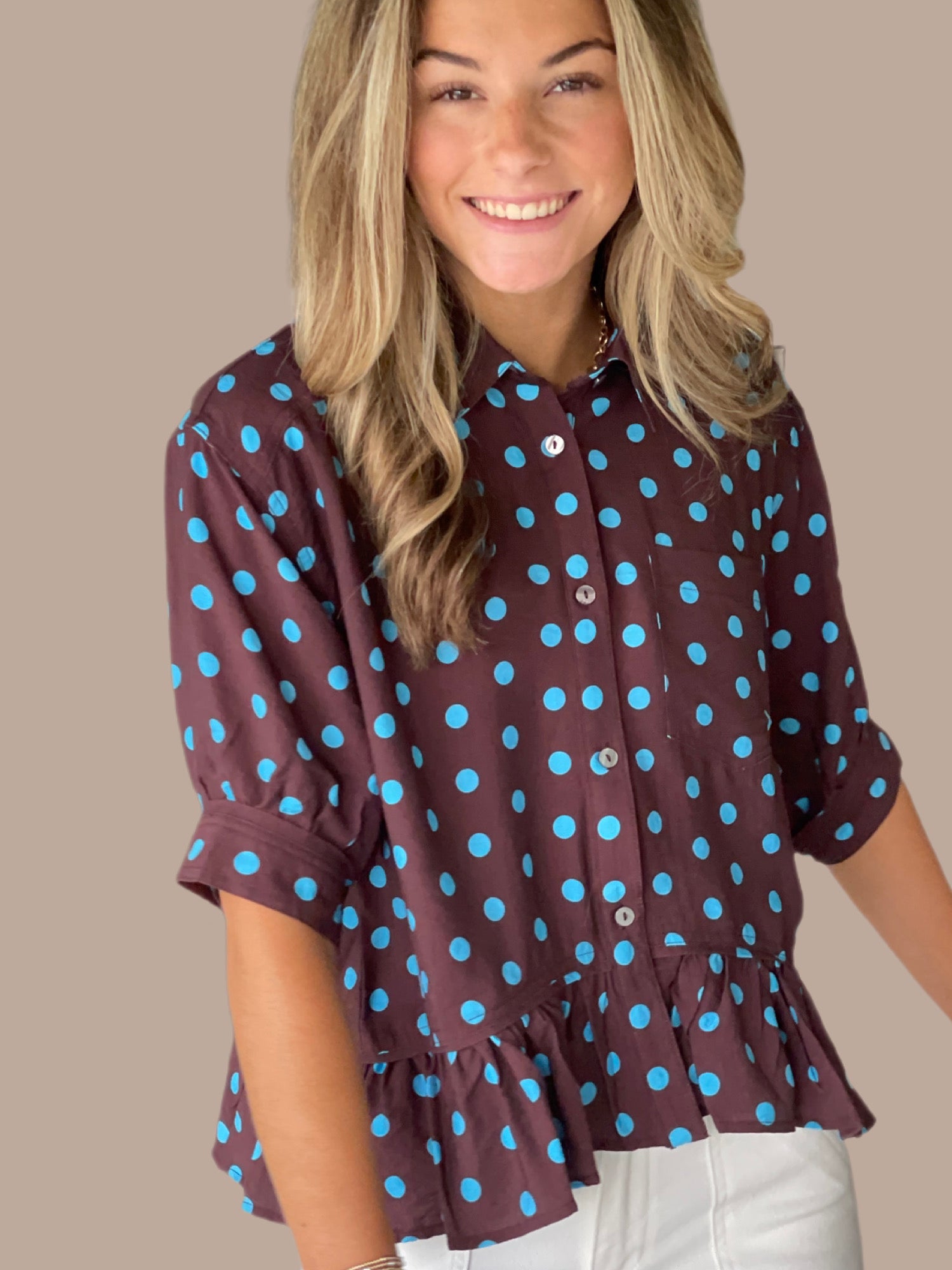 The Dot Delight Top – Trends Boutique on Main