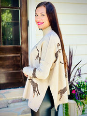 Cheetah Mock Neck Sweater