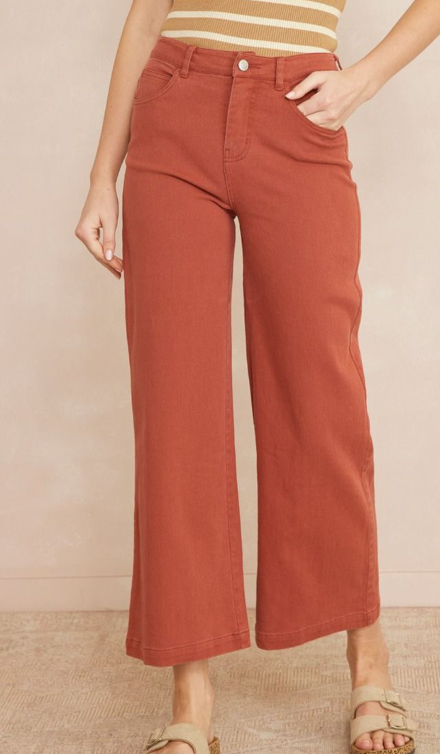 Acid Wash Wide Leg Pants