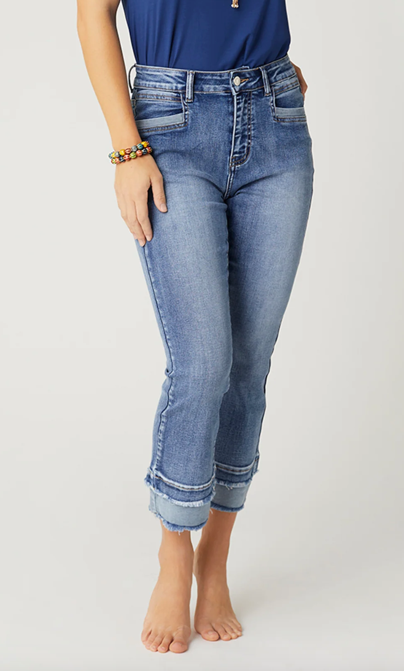 EVERSTRETCH STRAIGHT WITH RAW BOTTOM JEAN