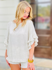 On Your Side Ruffle Linen Top
