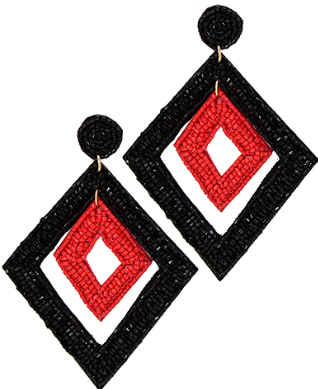 Double Rhombus Beaded Earrings