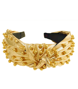Color Bead Knotted Metallic Headband