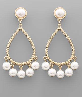 Pearl Dangle Teardrop Earrings