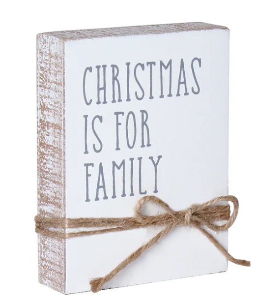 Christmas is for family Block Sign