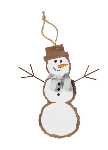 Snowman Ornament with Fabric Scarf