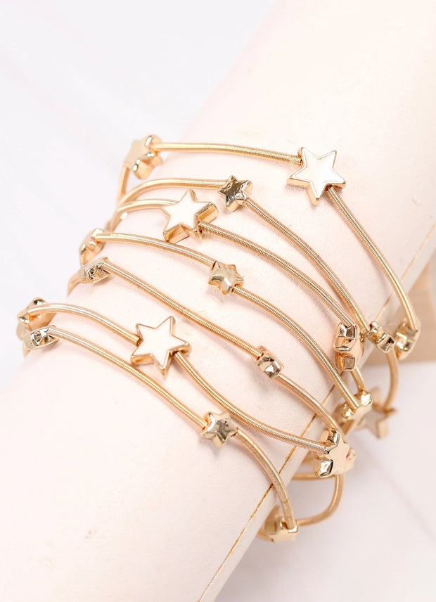 Andrewes Star Stretch Bracelet Set SILVER