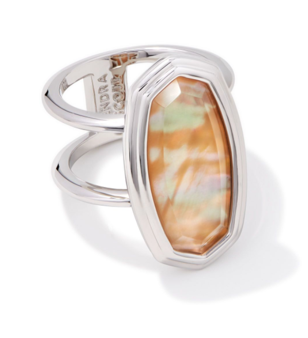 Framed Dani Cocktail Ring in Silver Golden Abalone