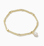Lindsay Stretch Bracelet in White Pearl