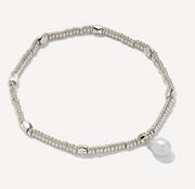 Lindsay Stretch Bracelet in White Pearl