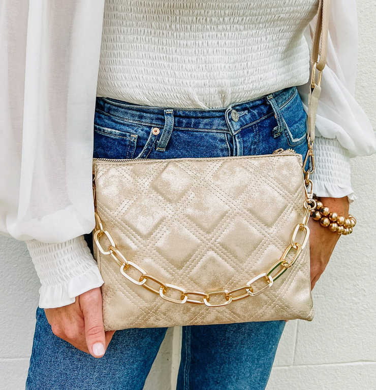 Brigette Quilted Crossbody GLIMMER GOLD