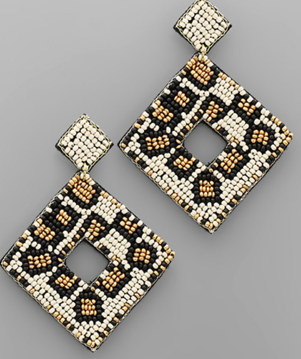 Beaded Diamond Earrings