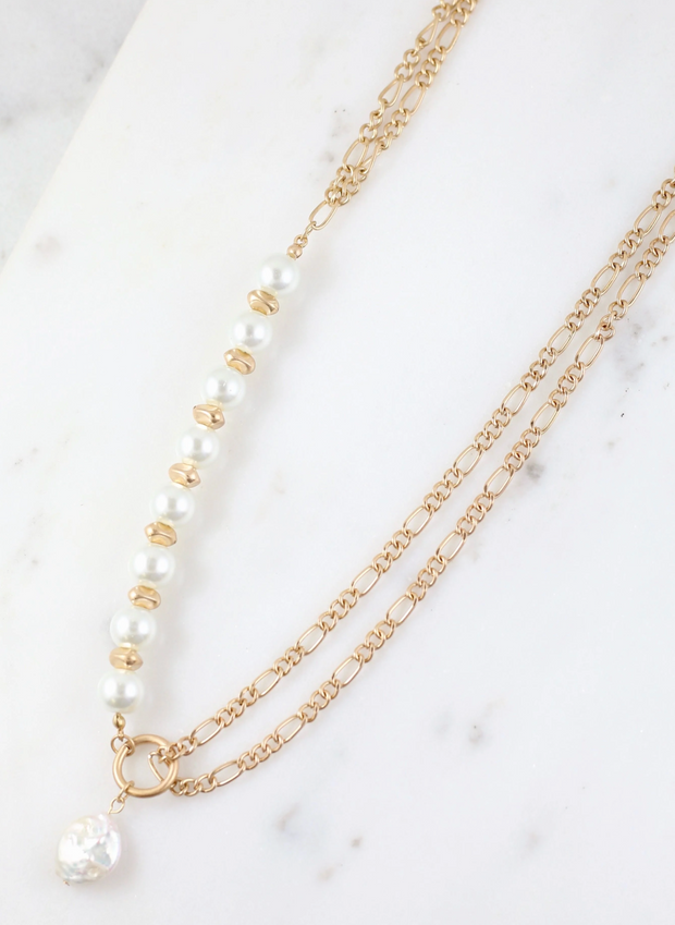 Bonita Necklace with Pearls GOLD
