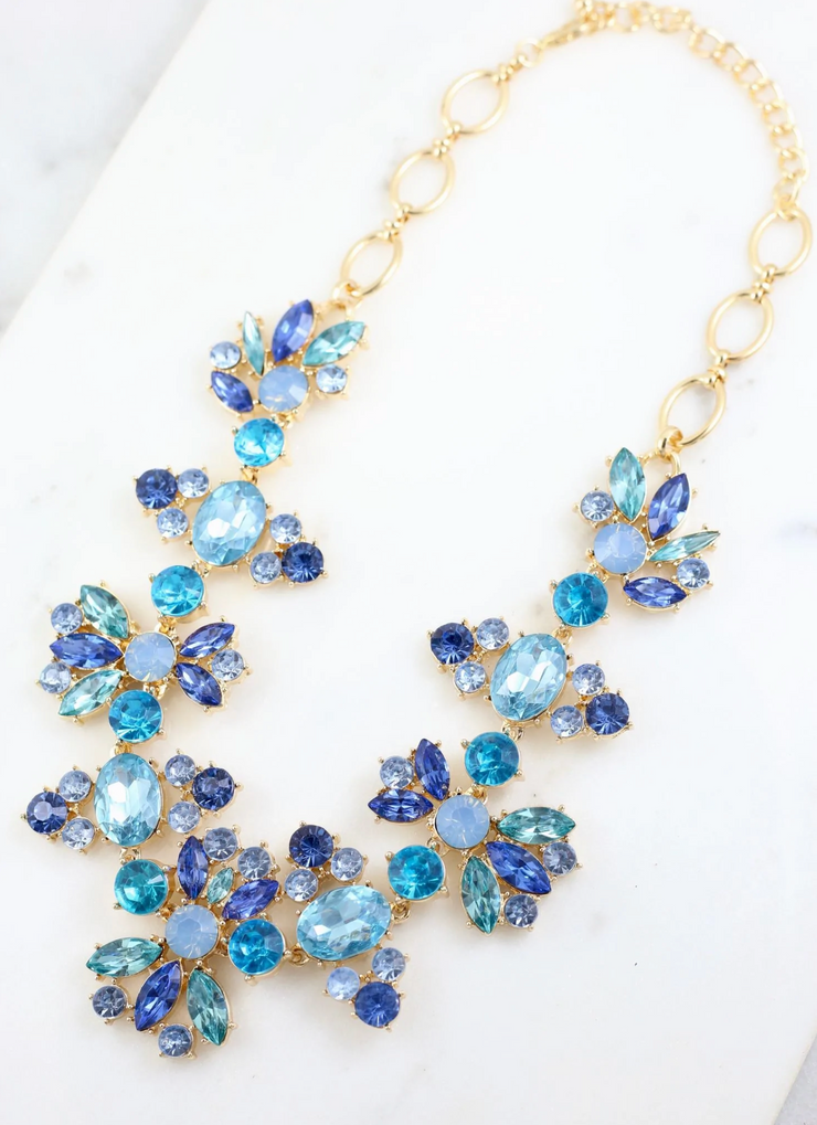 Oleander Jeweled Necklace BLUE MULTI