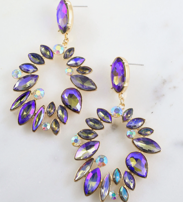 Aria Jeweled Drop Earring ROYAL BLUE