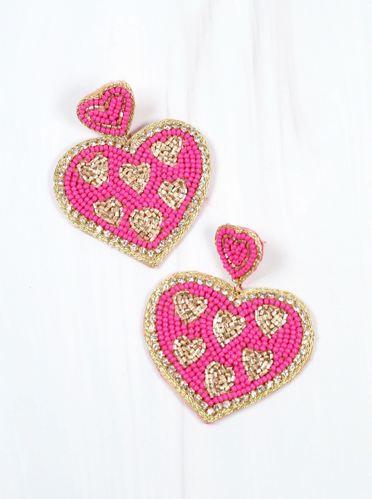 Sweetheart Beaded Heart Earring