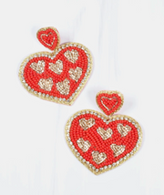 Sweetheart Beaded Heart Earring