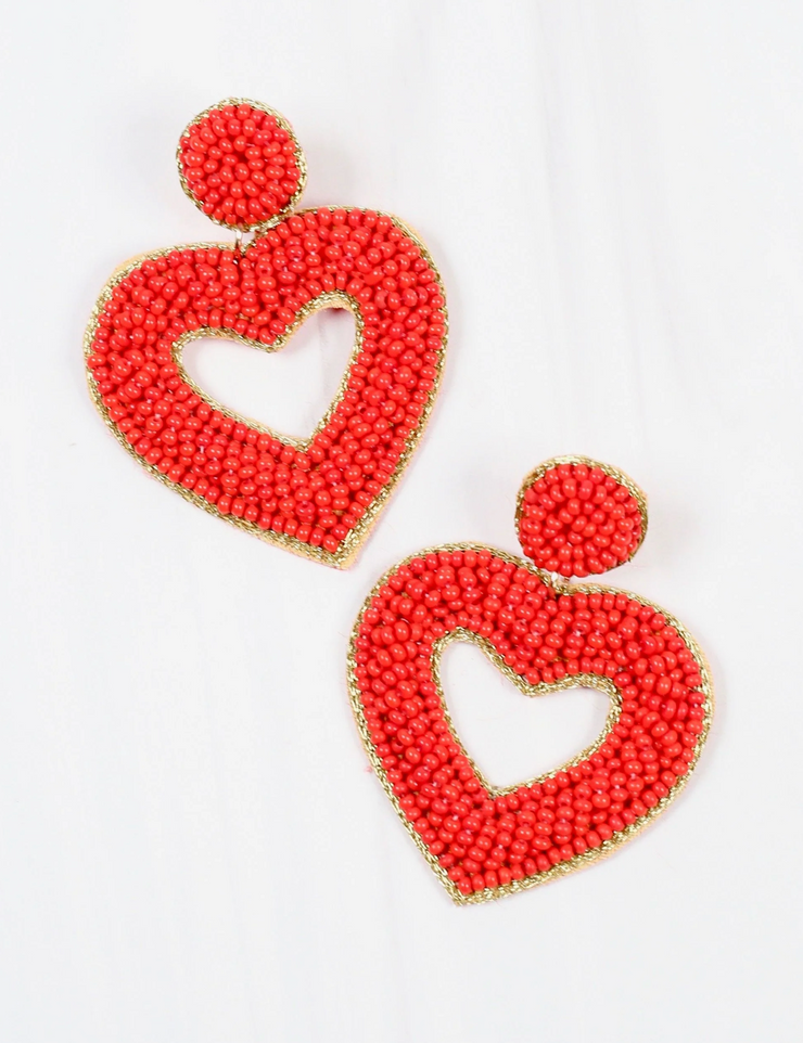 Be Mine Heart Beaded Earring