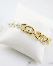 Jasmin Pearl Stretch Bracelet GOLD