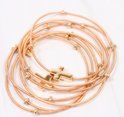 Alderman Stretch Cross Bracelet SILVER