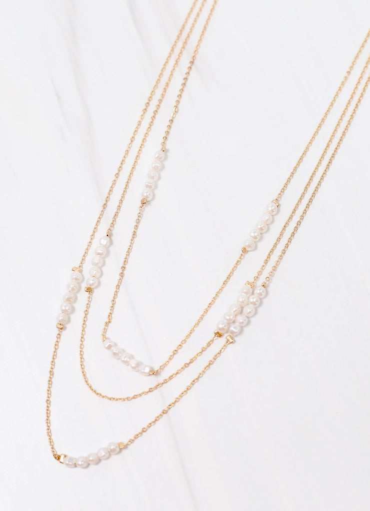 Waithman Layered Necklace with Pearls GOLD
