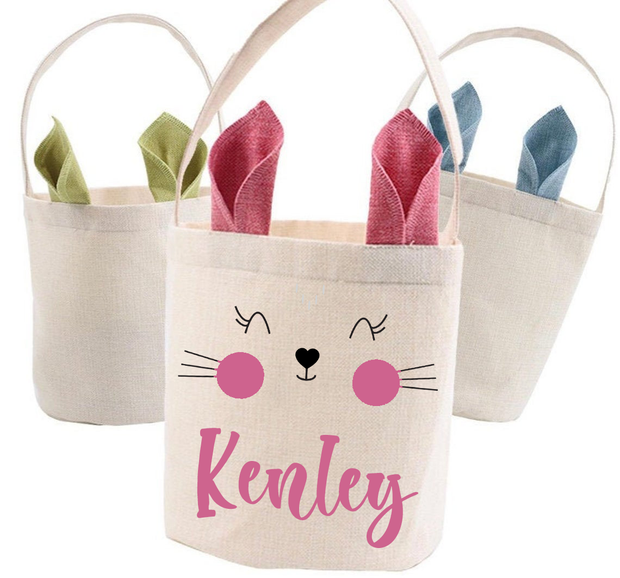 Personalized Linen Easter Baskets