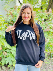 Tigers Black Puff Sweatshirt