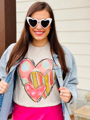 Stacked Heart Graphic Tee