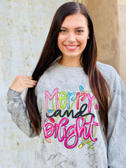 Merry and Bright Tie dye Sweatshirt