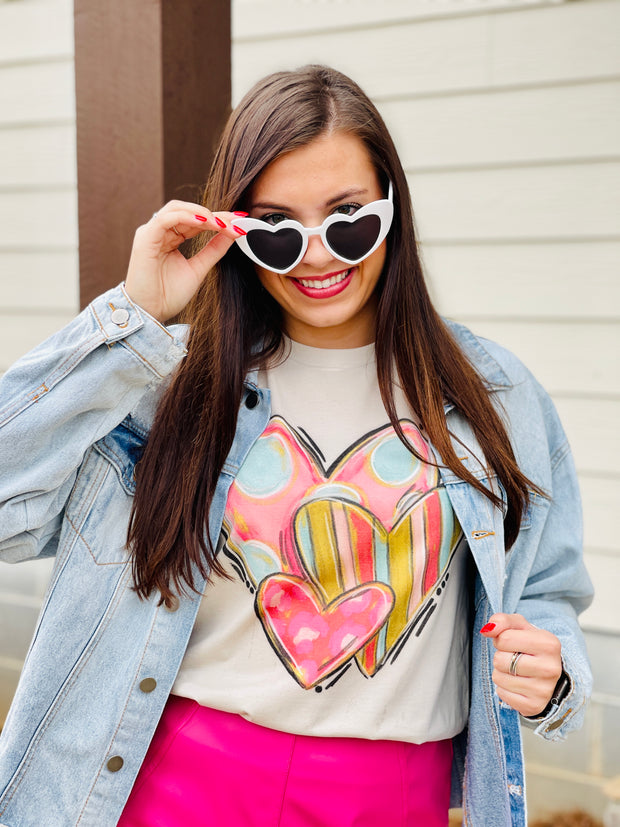 Stacked Heart Graphic Tee