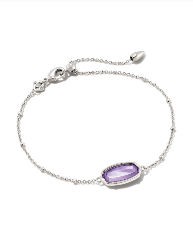 Framed Elaina Rhodium Delicate Chain Bracelet in Lavender Opalite Illusion