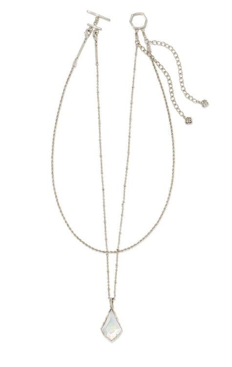 Alex Rhodium Faceted Convertible Necklace in Ivory Illusion